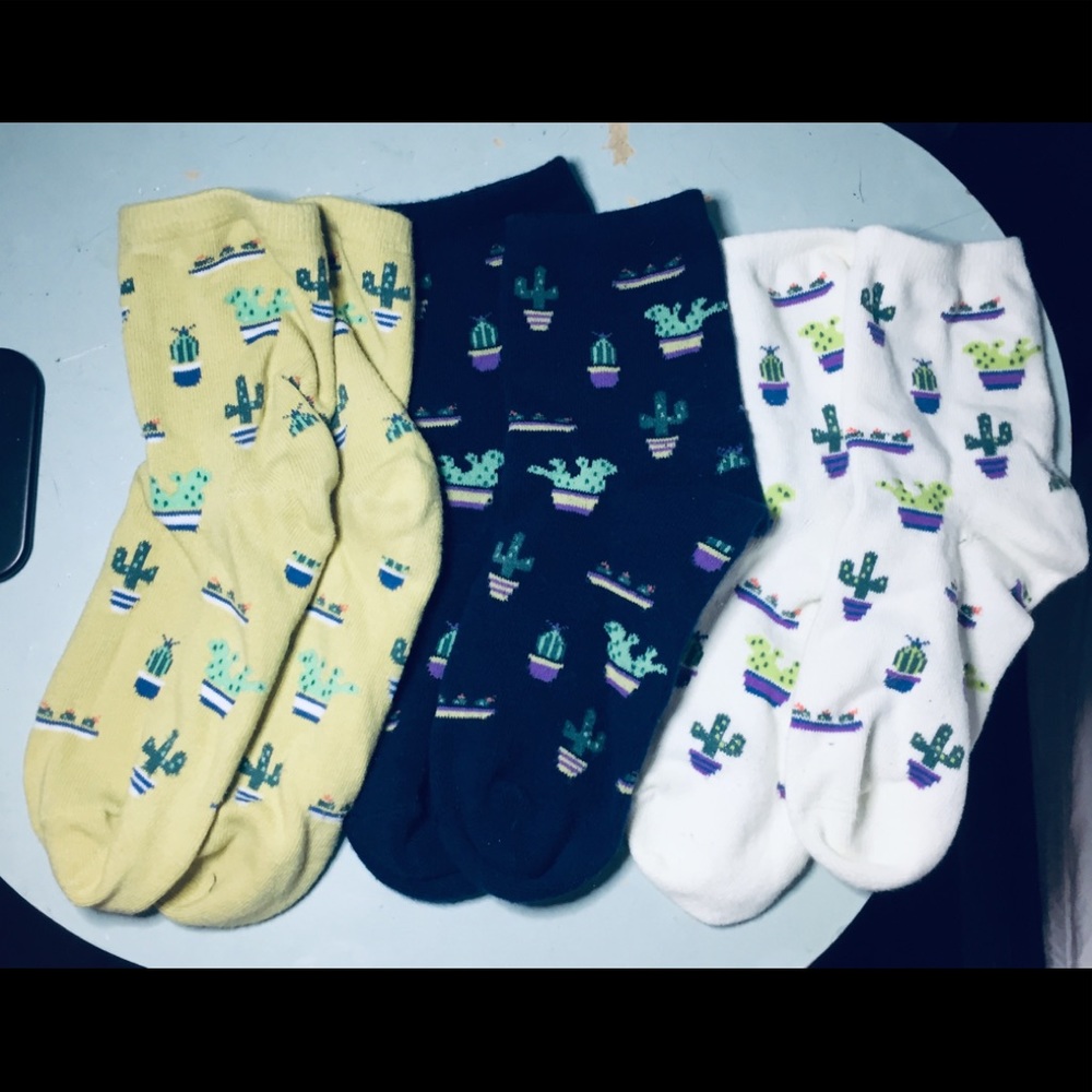 Cute cactus socks 3 pack